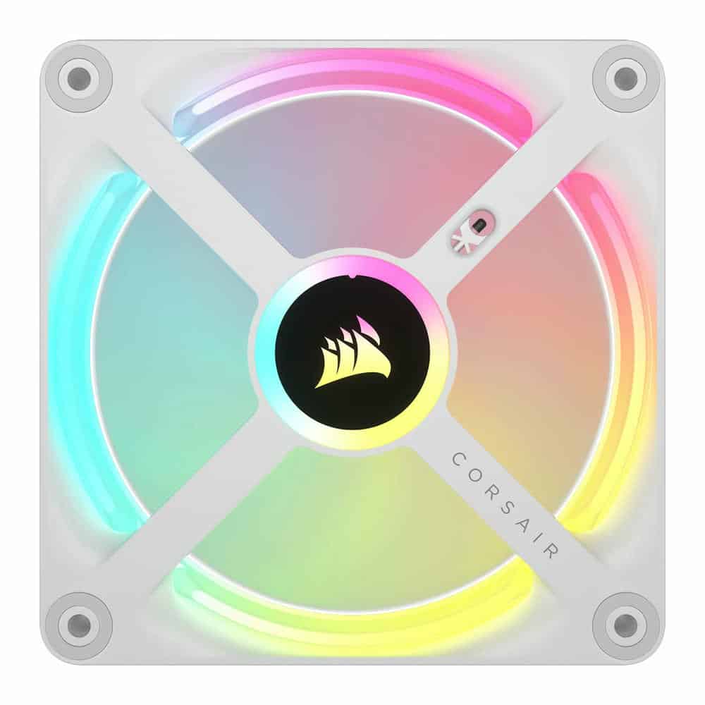 (image for) Corsair iCUE LINK QX120 RGB White Triple 120mm PWM Fan Starter Kit 3 Pack